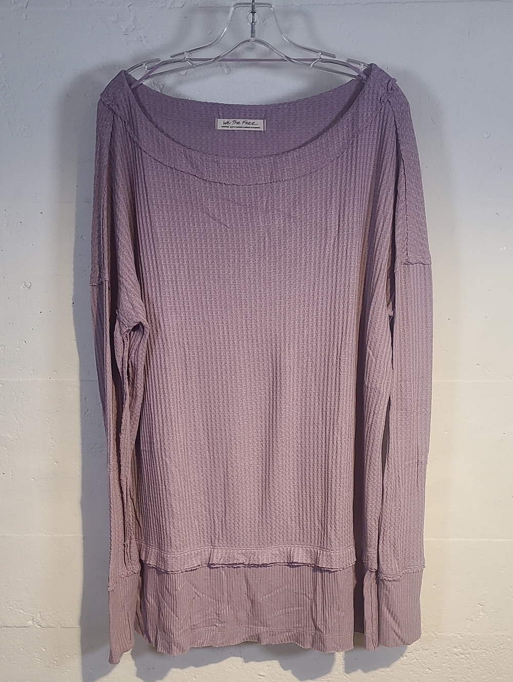 We The Free Lavender Waffle-Knit Long Sleeve Tunic